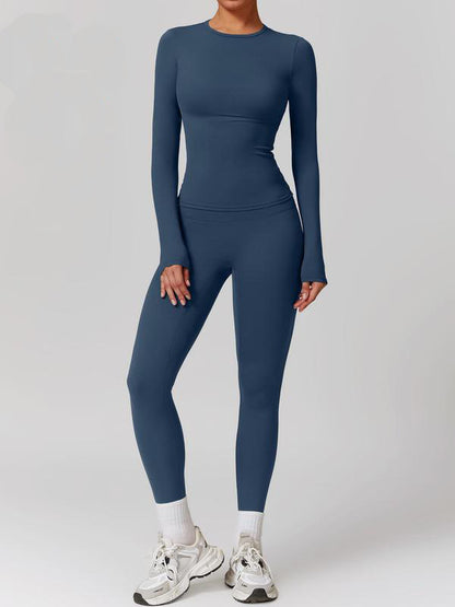 Stretch Quick-Dry Yoga Suit Long Sleeve Two-Piece