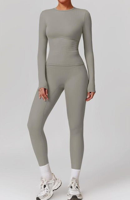 Stretch Quick-Dry Yoga Suit Long Sleeve Two-Piece