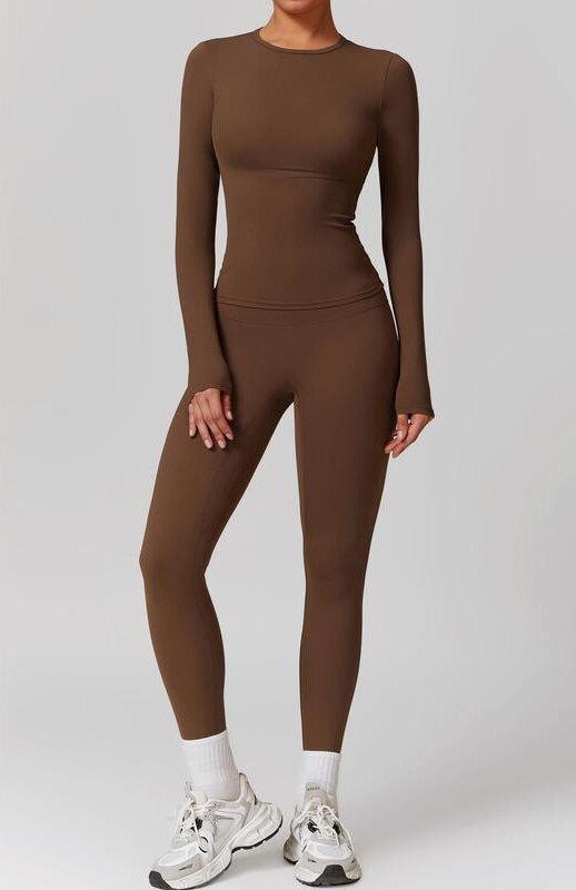Stretch Quick-Dry Yoga Suit Long Sleeve Two-Piece
