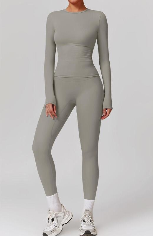 Stretch Quick-Dry Yoga Suit Long Sleeve Two-Piece