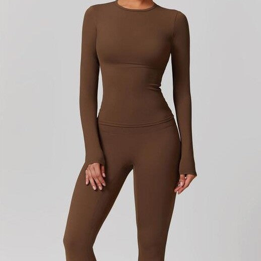 Stretch Quick-Dry Yoga Suit Long Sleeve Two-Piece