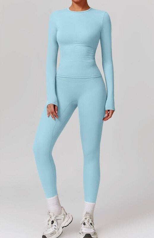 Stretch Quick-Dry Yoga Suit Long Sleeve Two-Piece