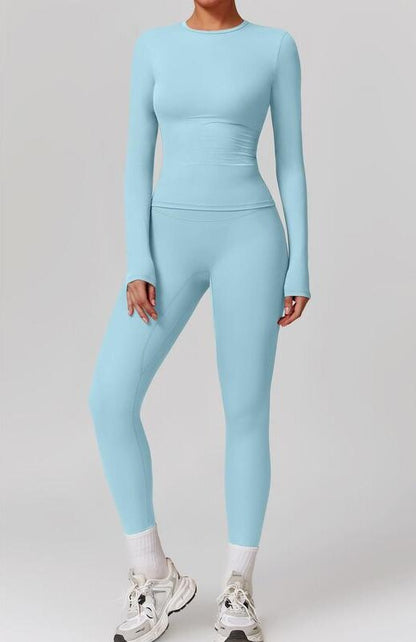 Stretch Quick-Dry Yoga Suit Long Sleeve Two-Piece