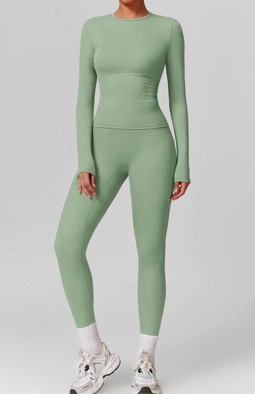 Stretch Quick-Dry Yoga Suit Long Sleeve Two-Piece