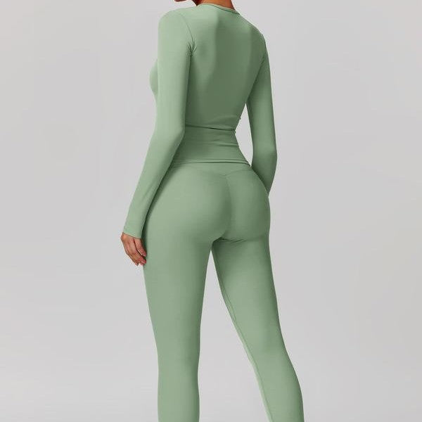 Stretch Quick-Dry Yoga Suit Long Sleeve Two-Piece
