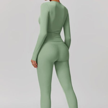 Stretch Quick-Dry Yoga Suit Long Sleeve Two-Piece